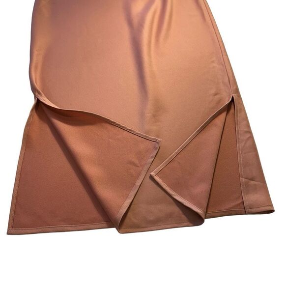 BHLDN Cali Satin Cowl Neck Midi Slip Dress In Sedona, Size 0 - Picture 5 of 10